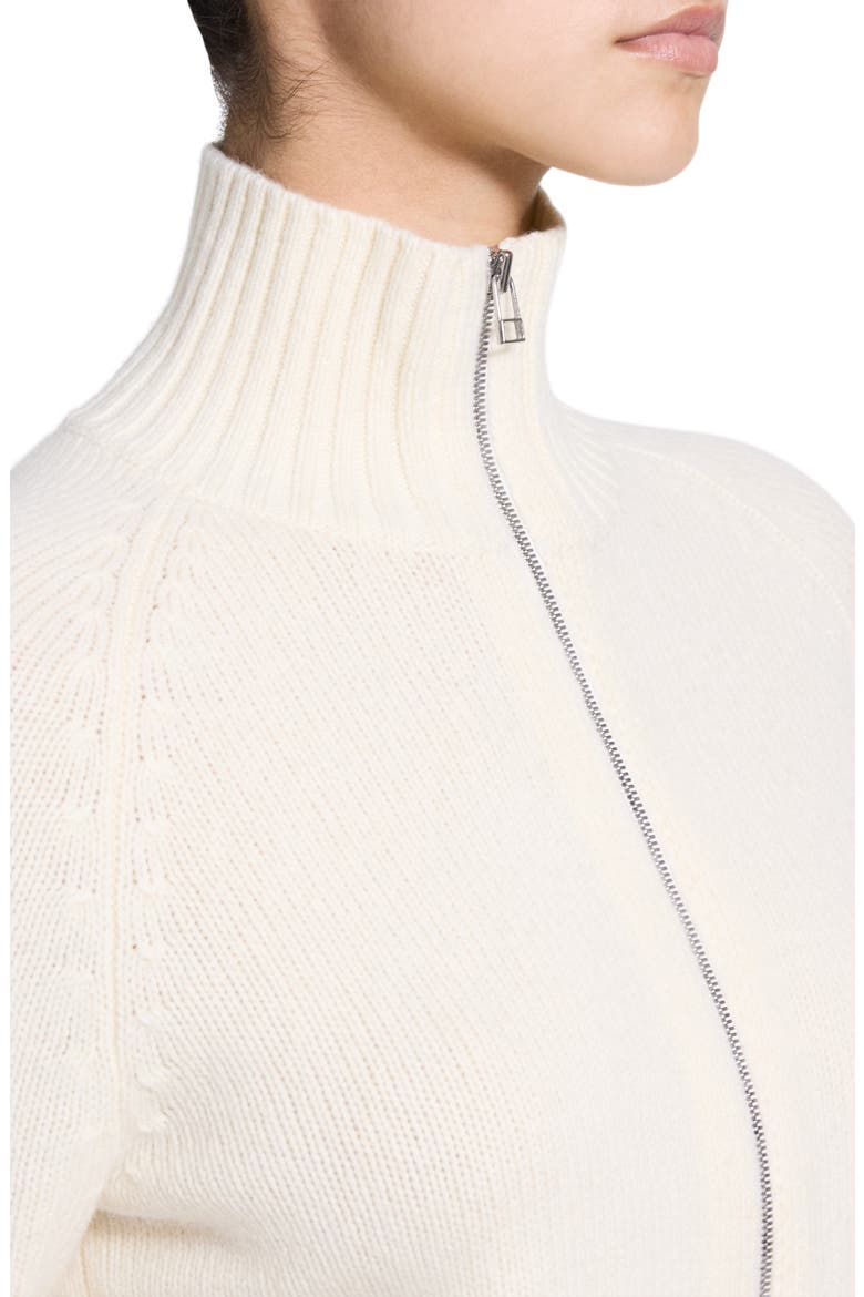 Raglan Zip Wool & Cashmere Cardigan, Alternate, color, IVORY