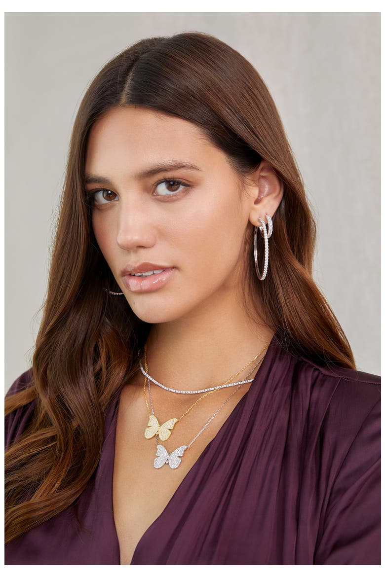 Audrey Diamond Hoop Earrings (Nordstrom Exclusive), Alternate, color, WHITE GOLD/ DIAMOND