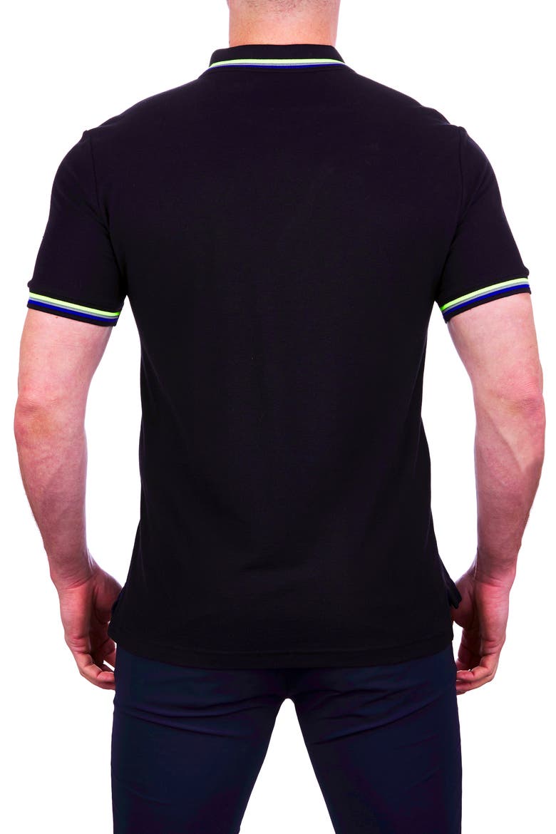 MozartTip Black Piqué Polo, Alternate, color, BLACK