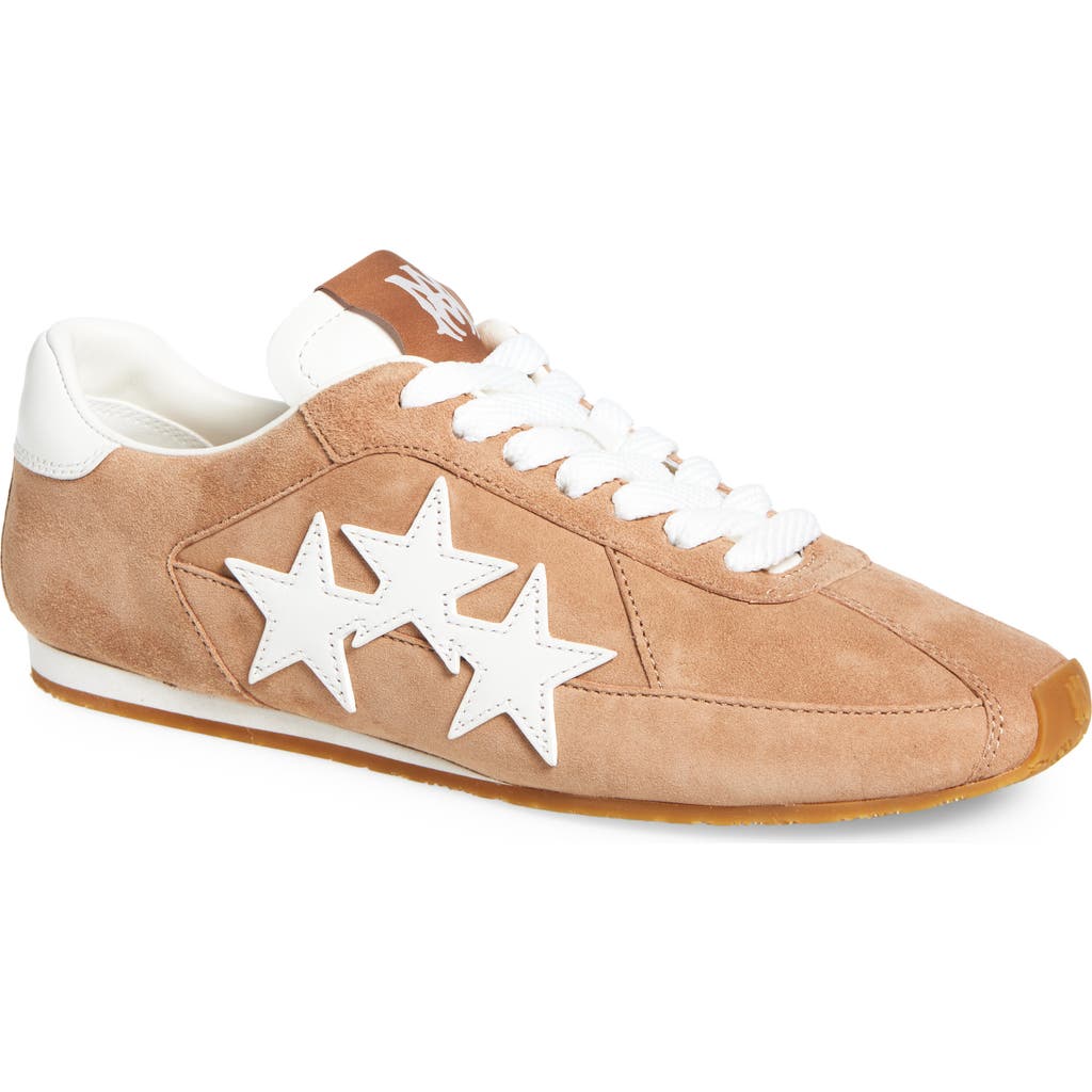 Amiri Pacific Stars Mixed Leather Sneakers In Brown