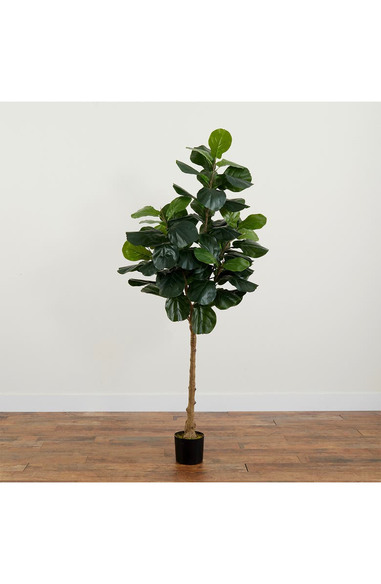 NEARLY NATURAL 6 ft. Fiddle Leaf Fig Tree Artificial Plant, Alternate, color, 