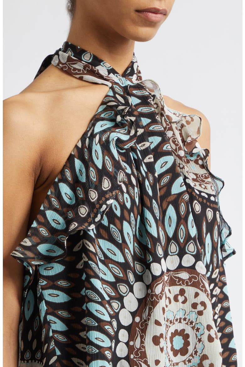 Palma Talia Silk Chiffon Halter Top, Alternate, color, MULTI MEDALLION