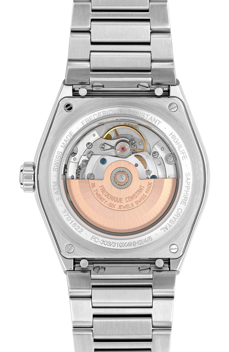 FREDERIQUE CONSTANT Highlife Automatic COSC Bracelet/Leather Strap Watch, 41mm, Alternate, color,