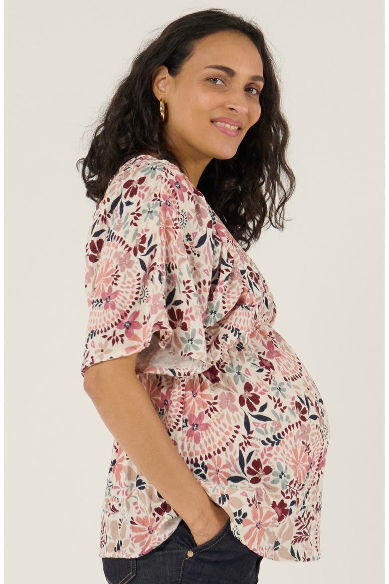 Maternity and Nursing Butterfly Sleeve Blouse Bella, Alternate, color, Multicolor