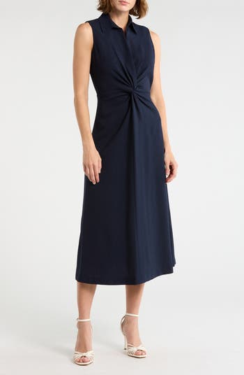 knee length dresses for ladies Black Gathered Midi Strappy Dress – Reistor