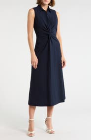 Calvin Klein Twist Front Midi Dress