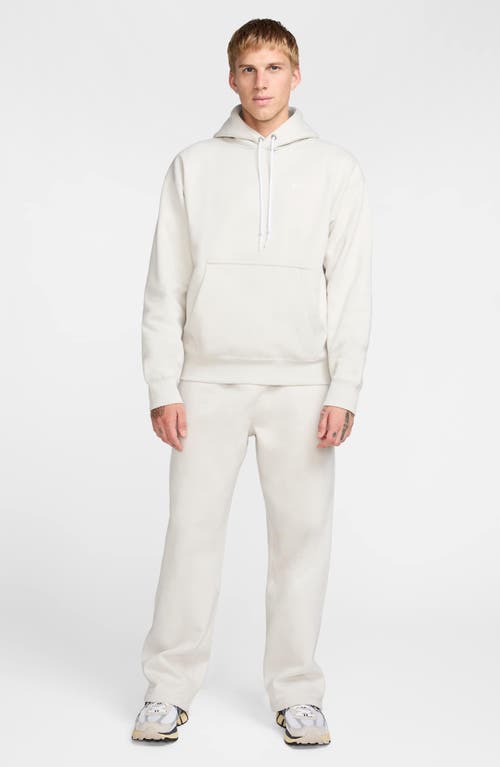 Nike Men's Solo Swoosh Open-hem Fleece Pants In Light Bone/white