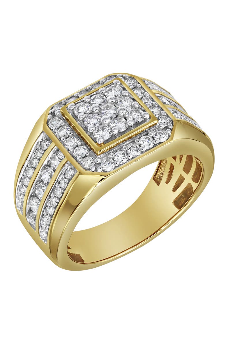 LuvMyJewelry Hexonic Deluxe 14K Yellow Gold Diamond Men Statement Ring - 1.74ct., Alternate, color, 14K Yellow Gold