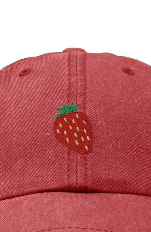 Dalix Strawberry Hat In Washed Red