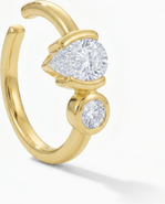 BY ADINA EDEN Lab Grown Diamond Pear X Solitaire Ear Cuff 14K