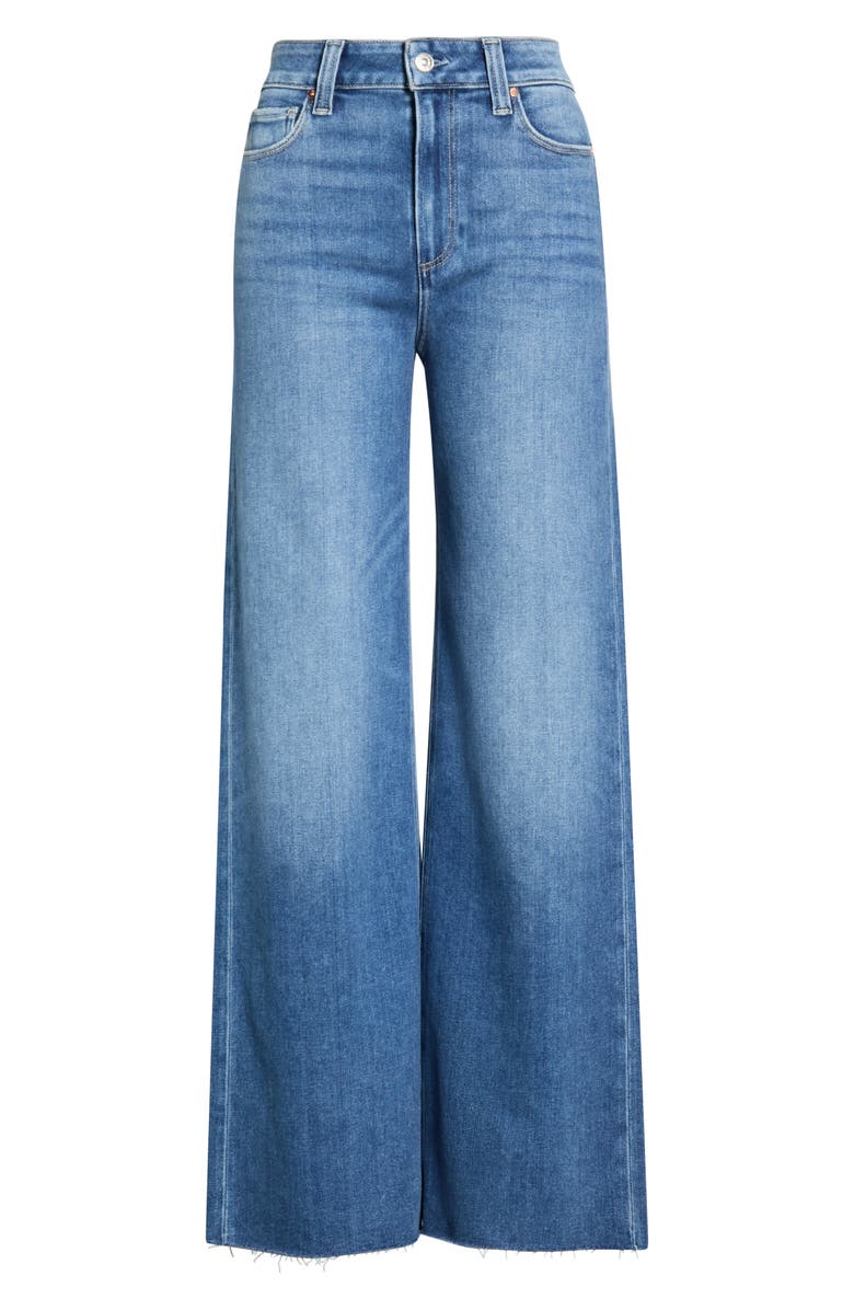 PAIGE Anessa Raw Hem Wide Leg Jeans, Main, color, Monaco Mist