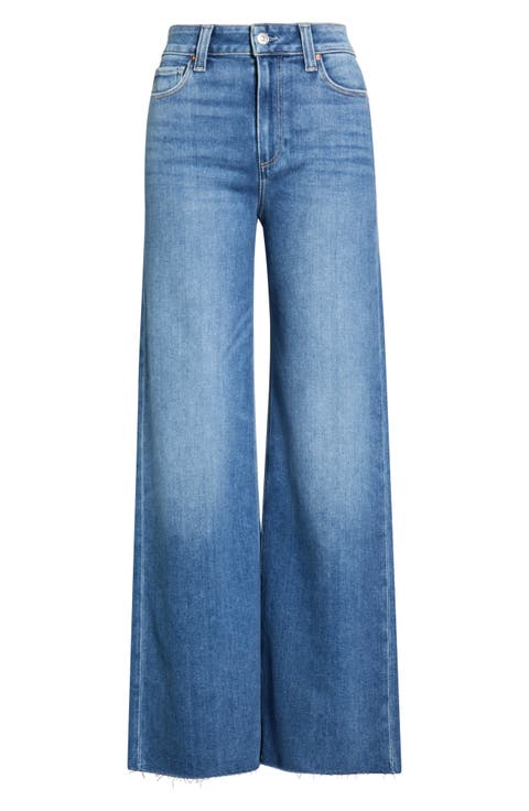 Anessa Raw Hem Wide Leg Jeans (Monaco Mist)
