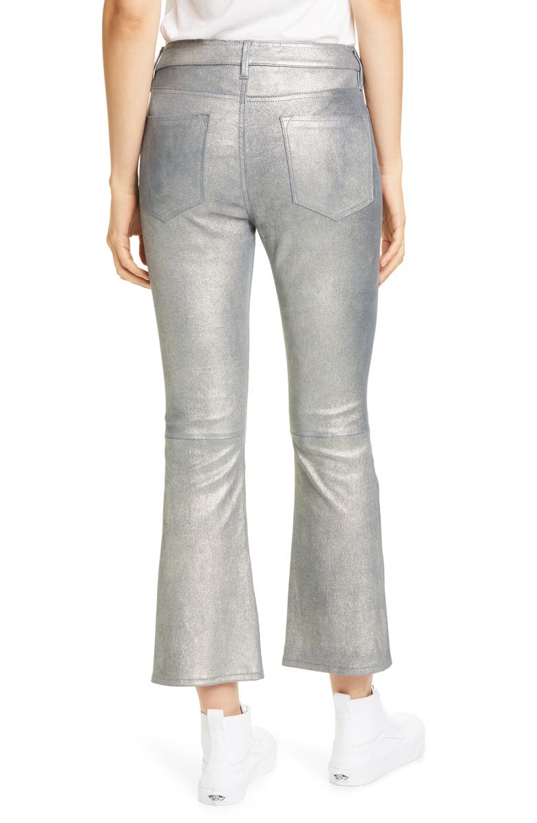 FRAME Le Crop Metallic Leather Mini Boot Pants, Alternate, color, 