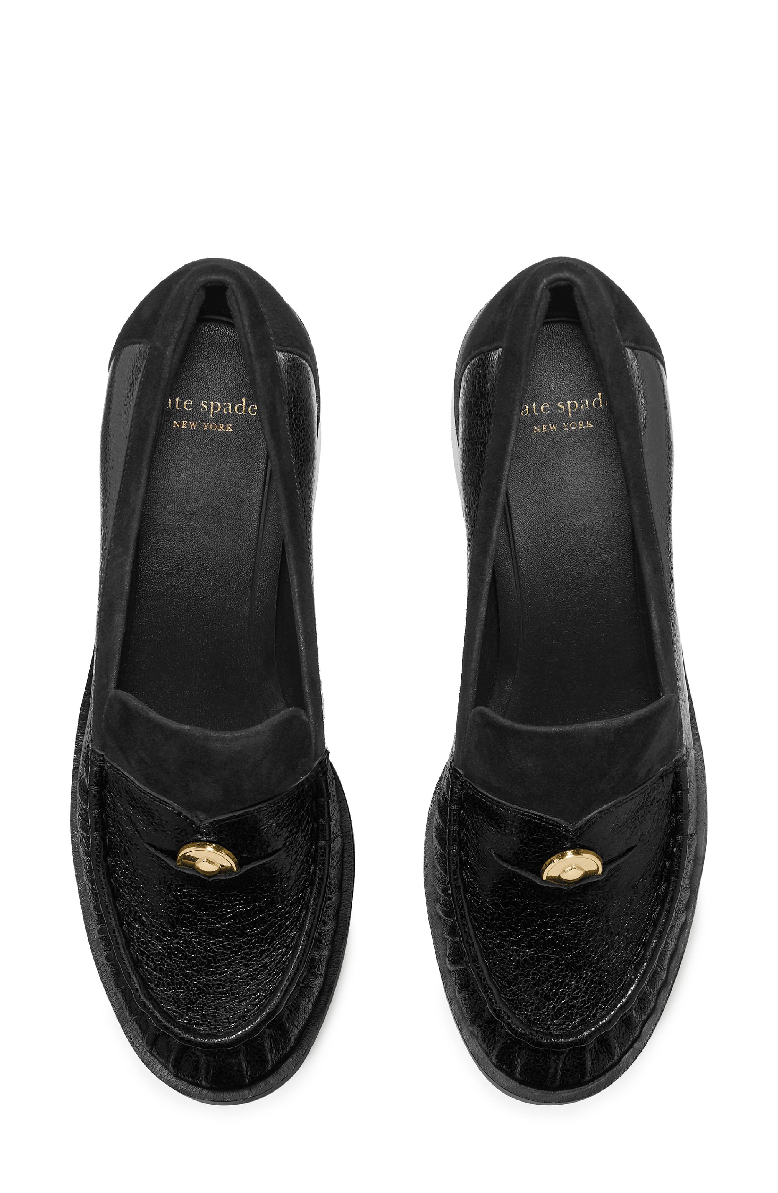 penny loafer pump, Alternate, color, BLACK