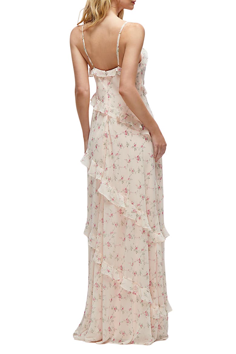 Ruffle Slip Maxi Dress, Alternate, color, COQUETTE FLORAL PRINT