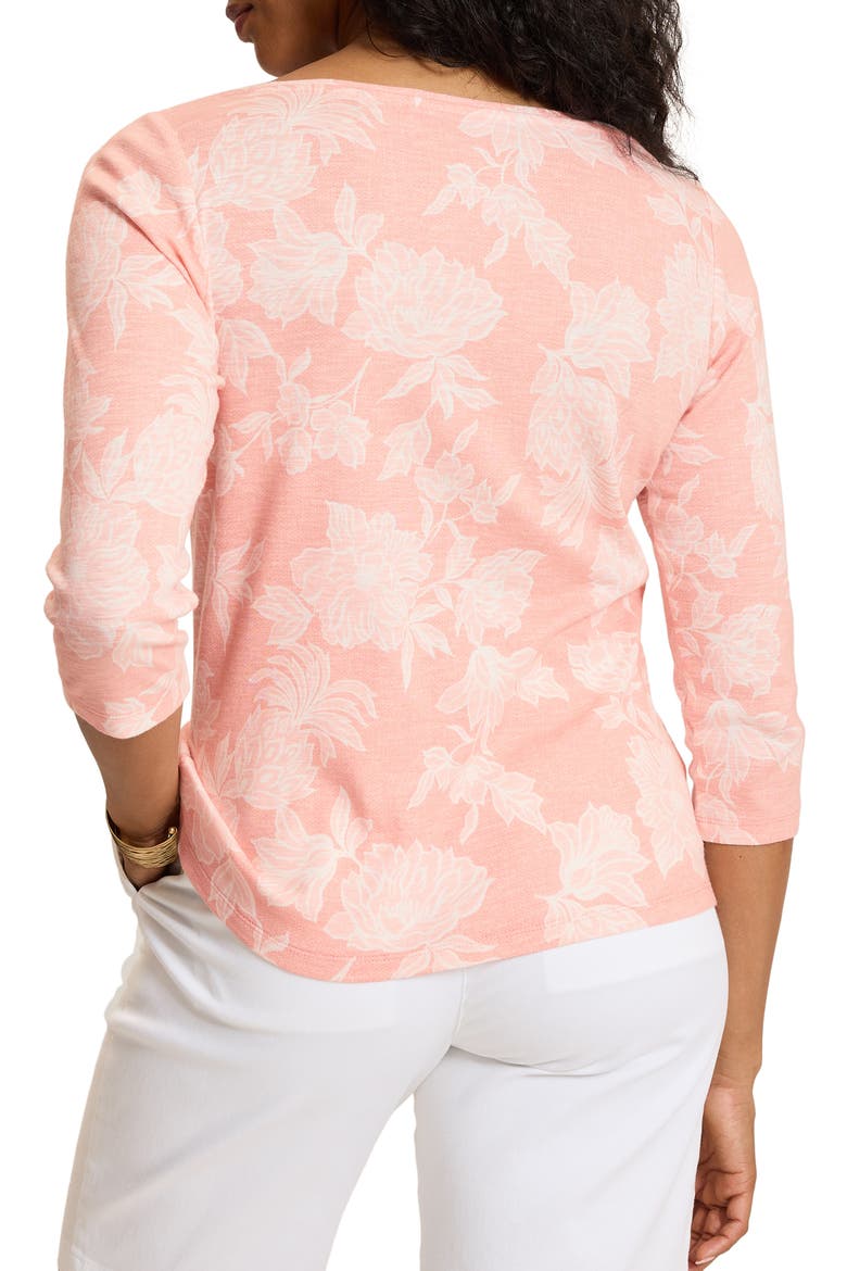 Ashby Isles Breezy Blooms Bateau Neck T-Shirt, Alternate, color, BLEACHED CORAL