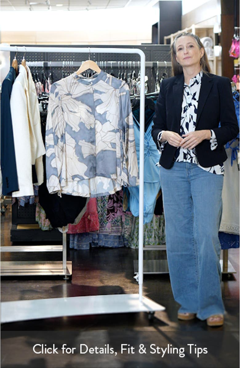 Gigi Floral Satin Button-Up Shirt, sales video thumbnail