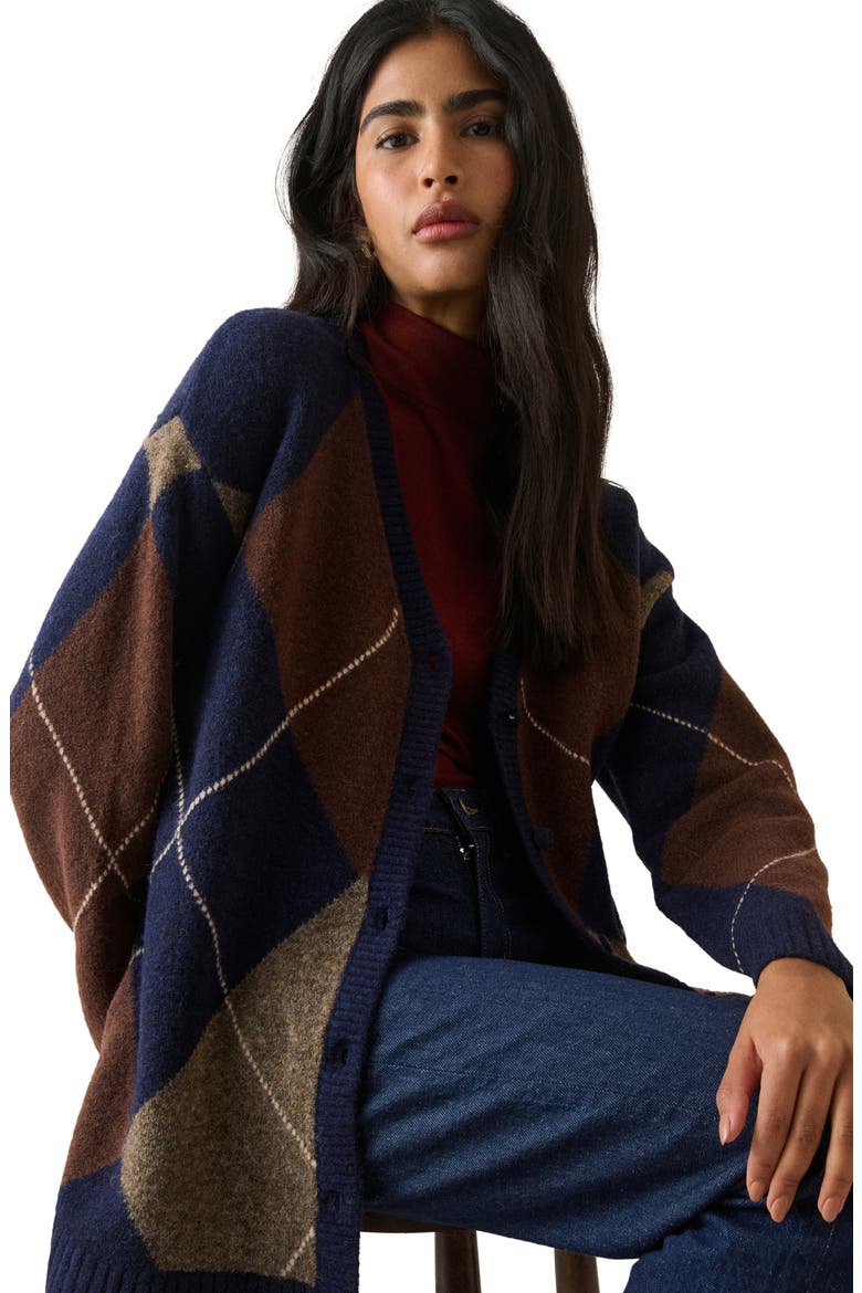 Argyle Cardigan, Alternate, color, MULTI