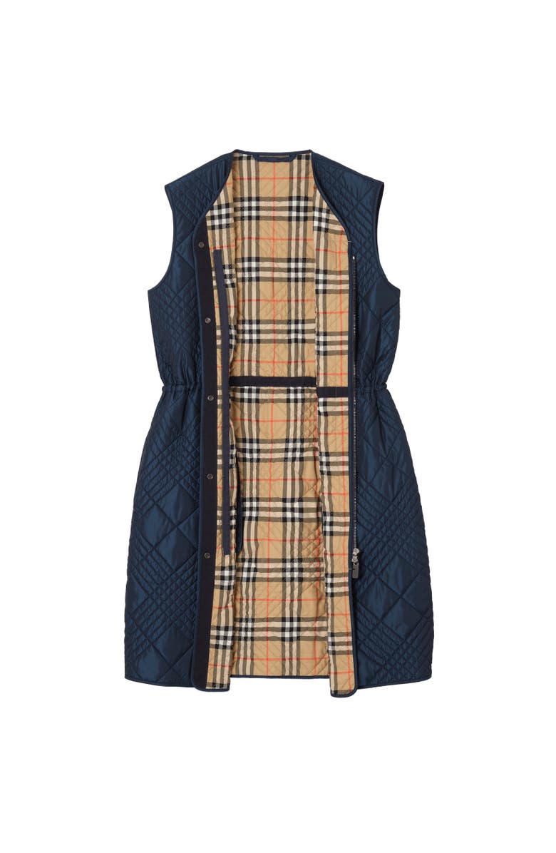 Burberry Micro Check-stitch Nylon Blend Gilet, Alternate, color, Silhouette Blue
