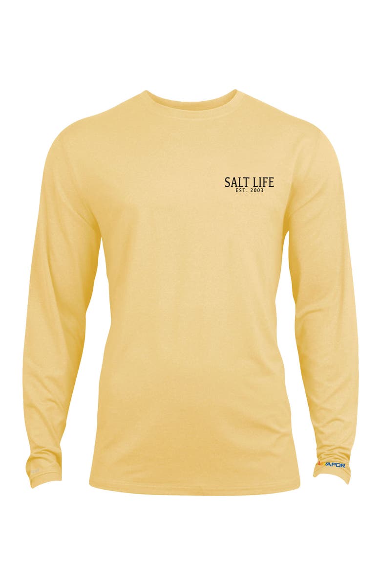 Salt Life Men's American Quiver Long Sleeve Performance Shirt, Main, color, Golden Haze Heather