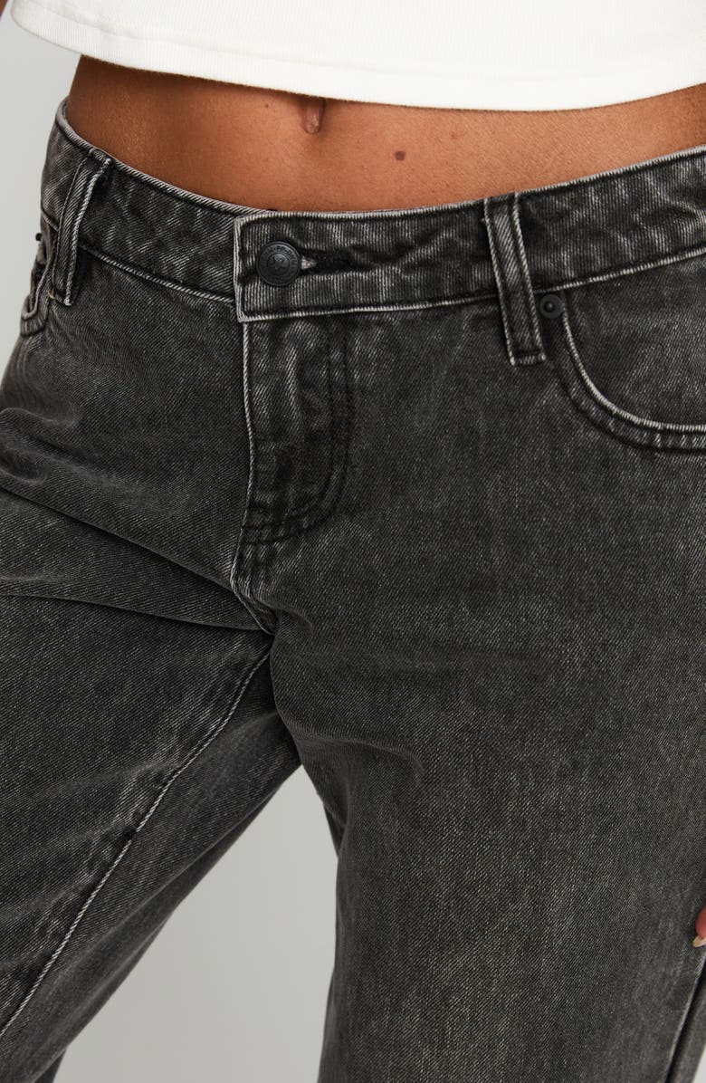 Princess Polly Better Half Low Rise Organic & Recycled Cotton Jeans, Alternate, color, Charcoal
