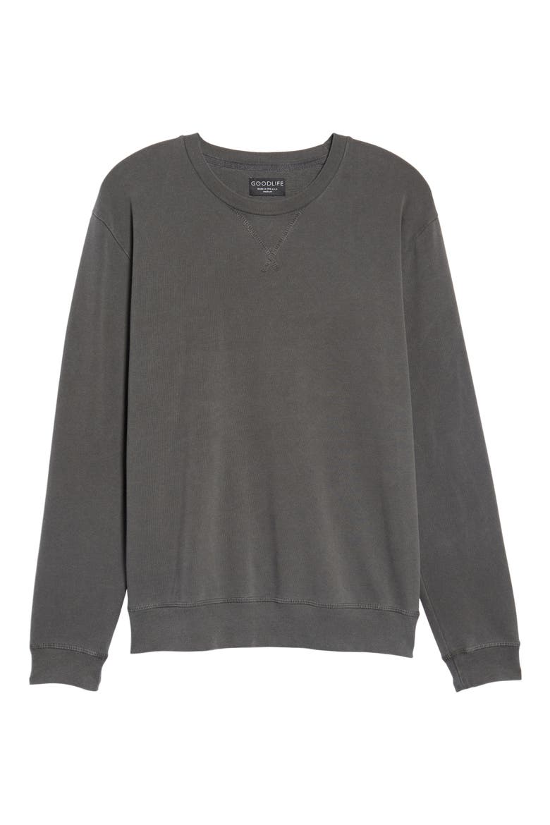 Slim Fit Crewneck Sweatshirt, Alternate, color, FADED BLACK