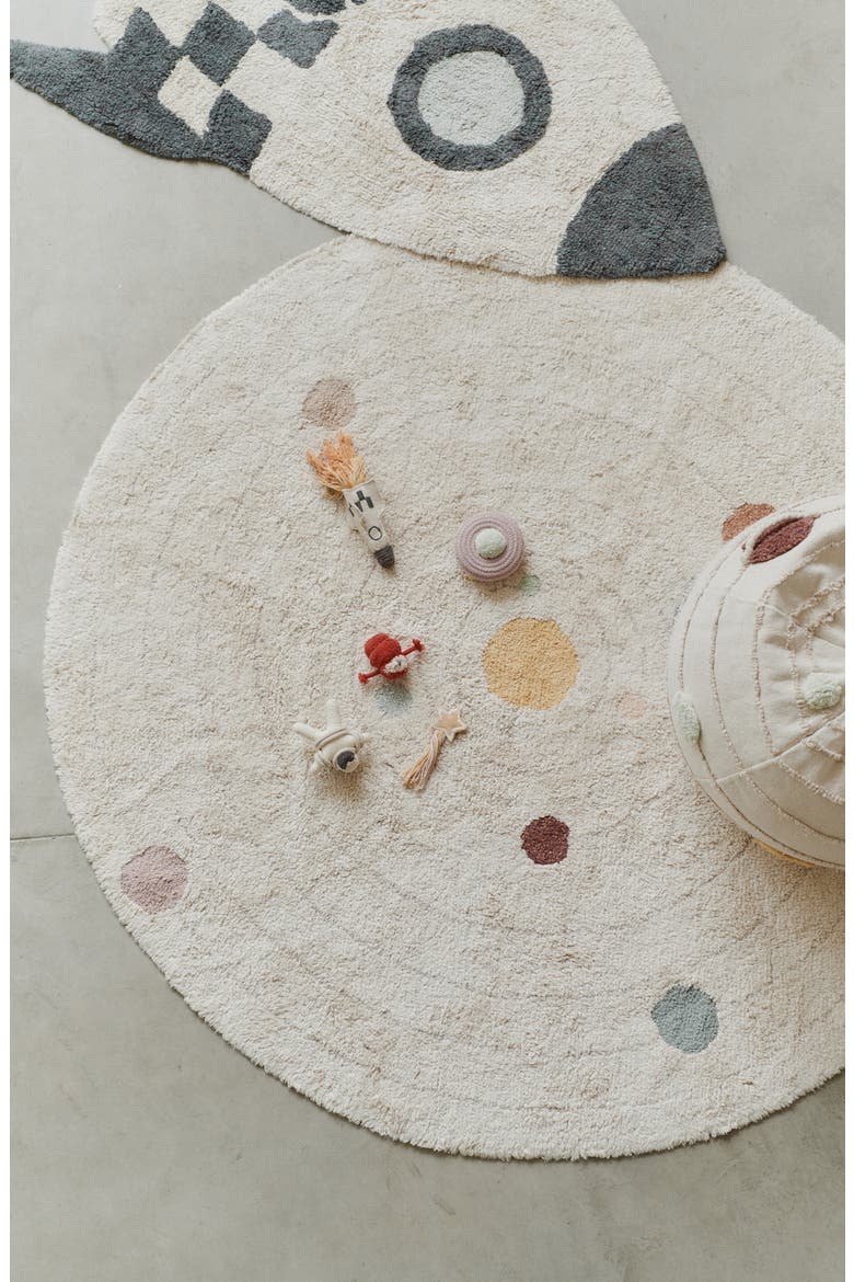 Solar System Cotton Blend Washable Rug, Alternate, color, NATURAL