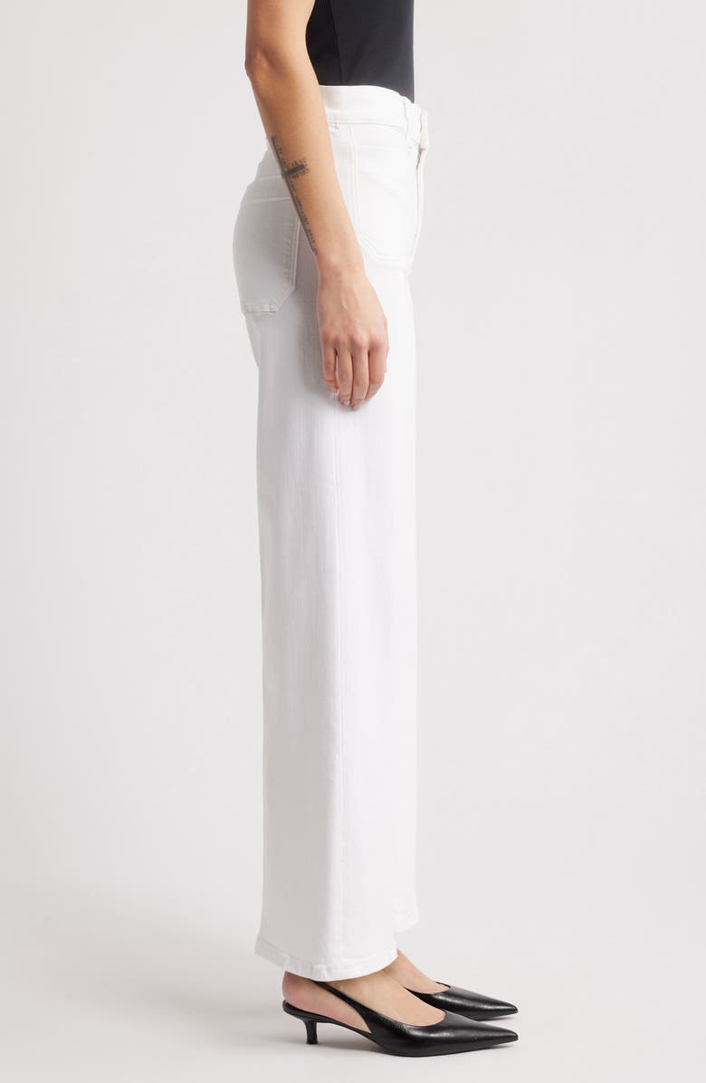 FRAME Le Pixie Slim Palazzo Patch Pocket High Waist Wide Leg Jeans, Alternate, color, White