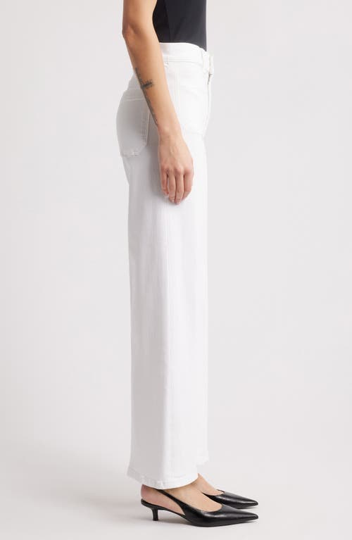Shop Frame Le Pixie Slim Palazzo Patch Pocket High Waist Wide Leg Jeans In White