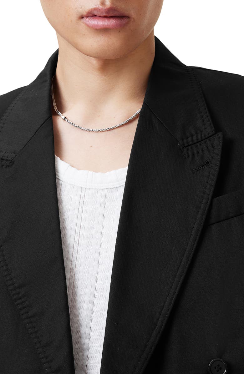 AllSaints Newton Double Breasted Cotton Blazer, Alternate, color, 