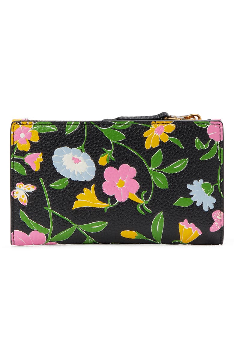 Kate Spade New York roulette floral embossed leather bifold wallet, Alternate, color, 