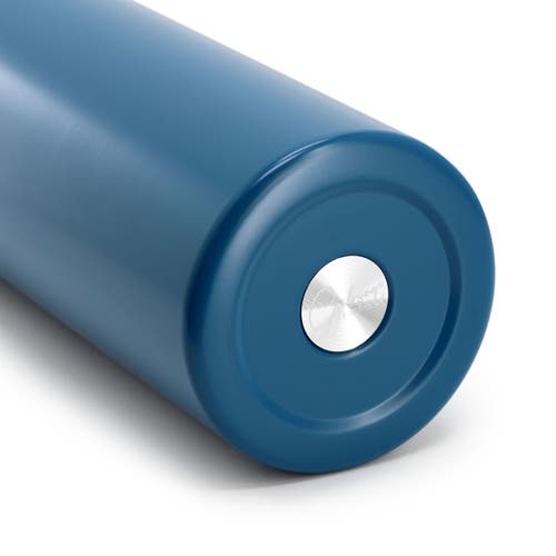 Gibson Home Marina 38 Ounce Double Wall Stainless Steel Thermal Bottle With Lid And Straw In Blue