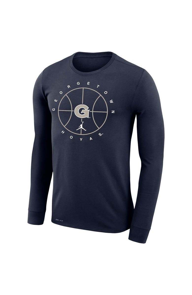 Jordan Brand Men's Jordan Brand Navy Georgetown Hoyas Basketball Icon Legend Performance Long Sleeve T-Shirt, Alternate, color, 