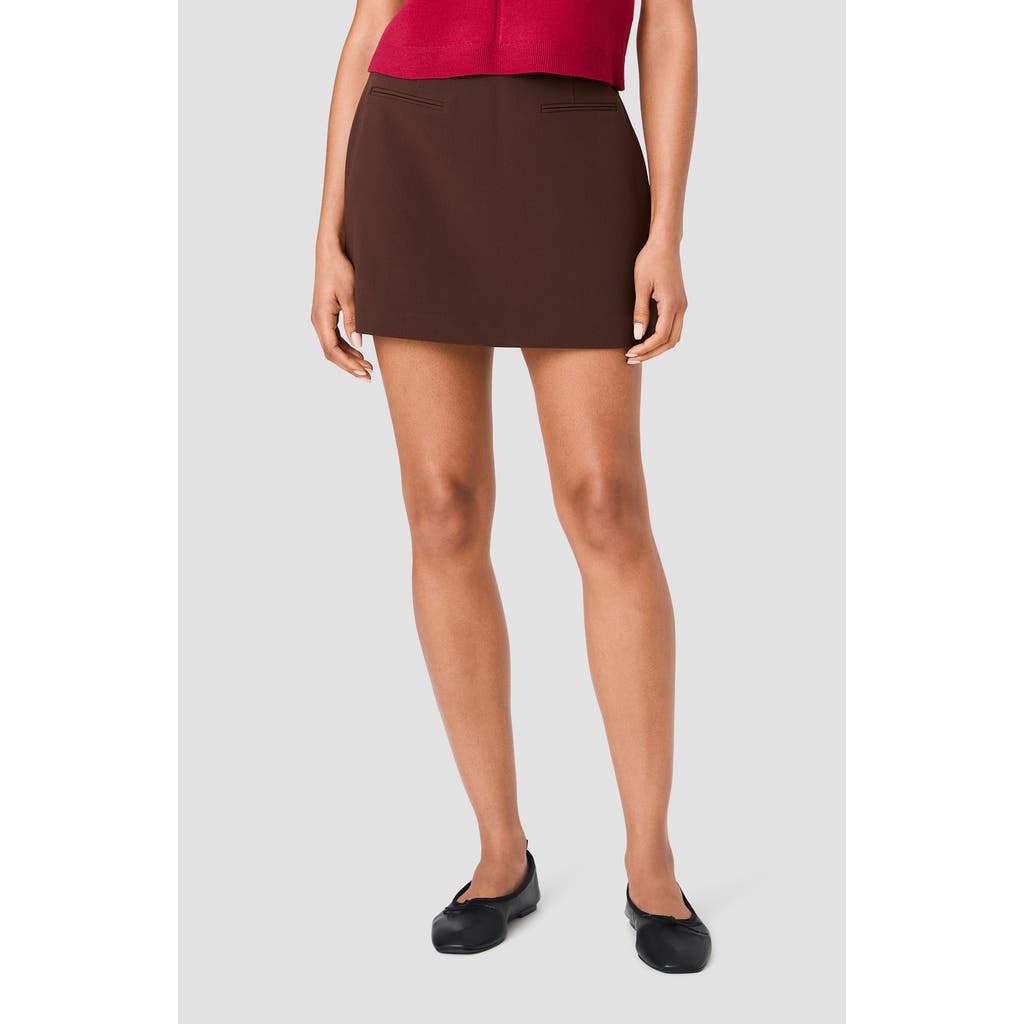 French Connection Azra Stretch Twill Miniskirt In Cocoa Brown