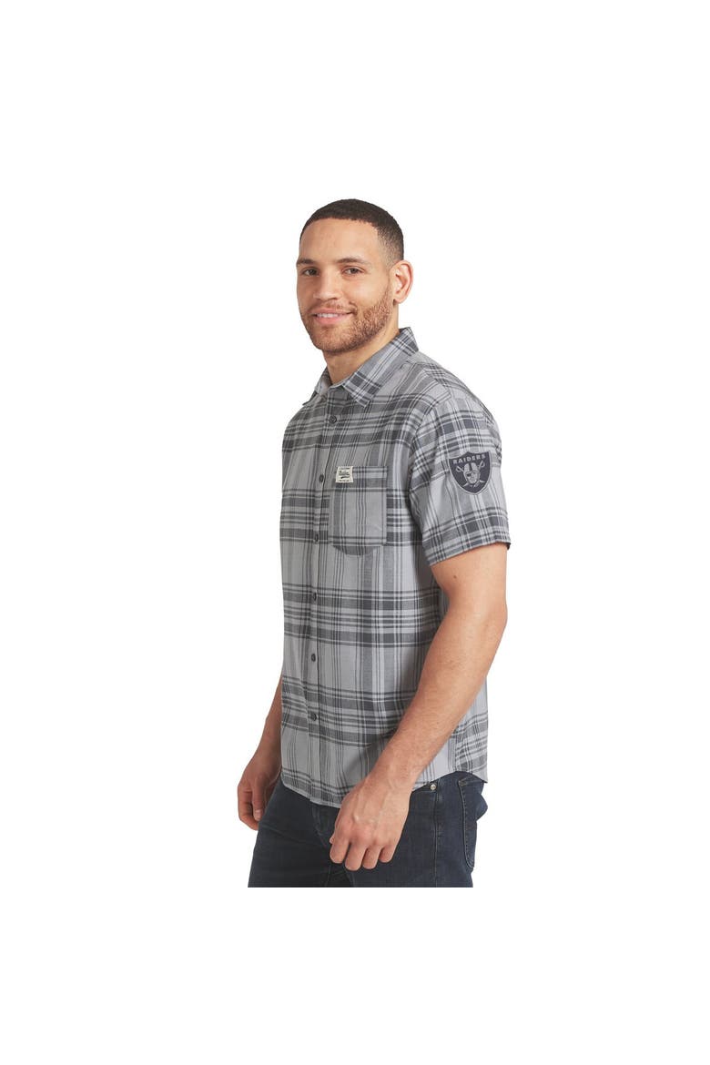 Men's Darius Rucker Collection by Fanatics Gray Las Vegas Raiders Woven Short Sleeve Button-Up Shirt, Alternate, color, Gray