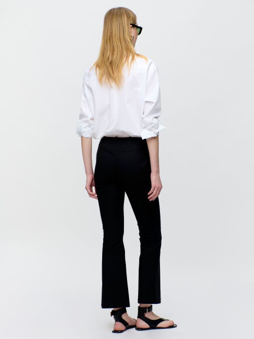 Callas Milano Mila Cropped Flare-leg Stretch Cotton Pants In Black
