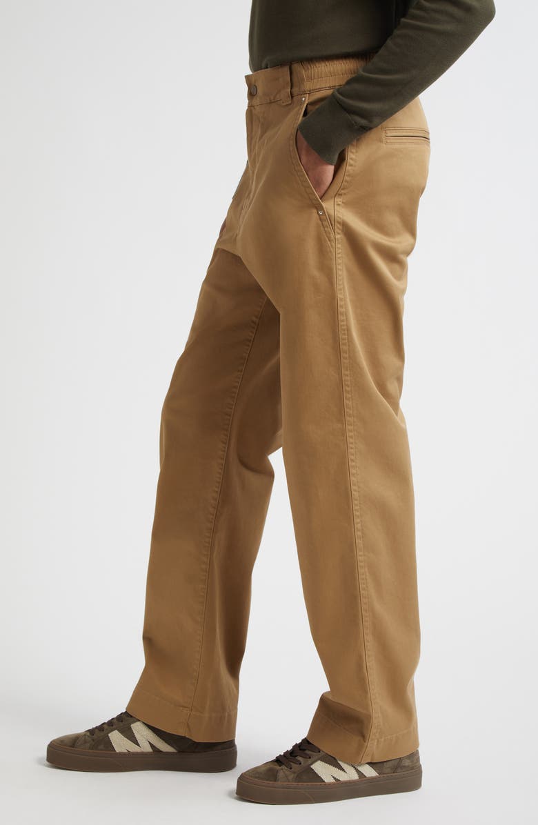 Moncler Cotton Stretch Gabardine Pants, Alternate, color, Dijon