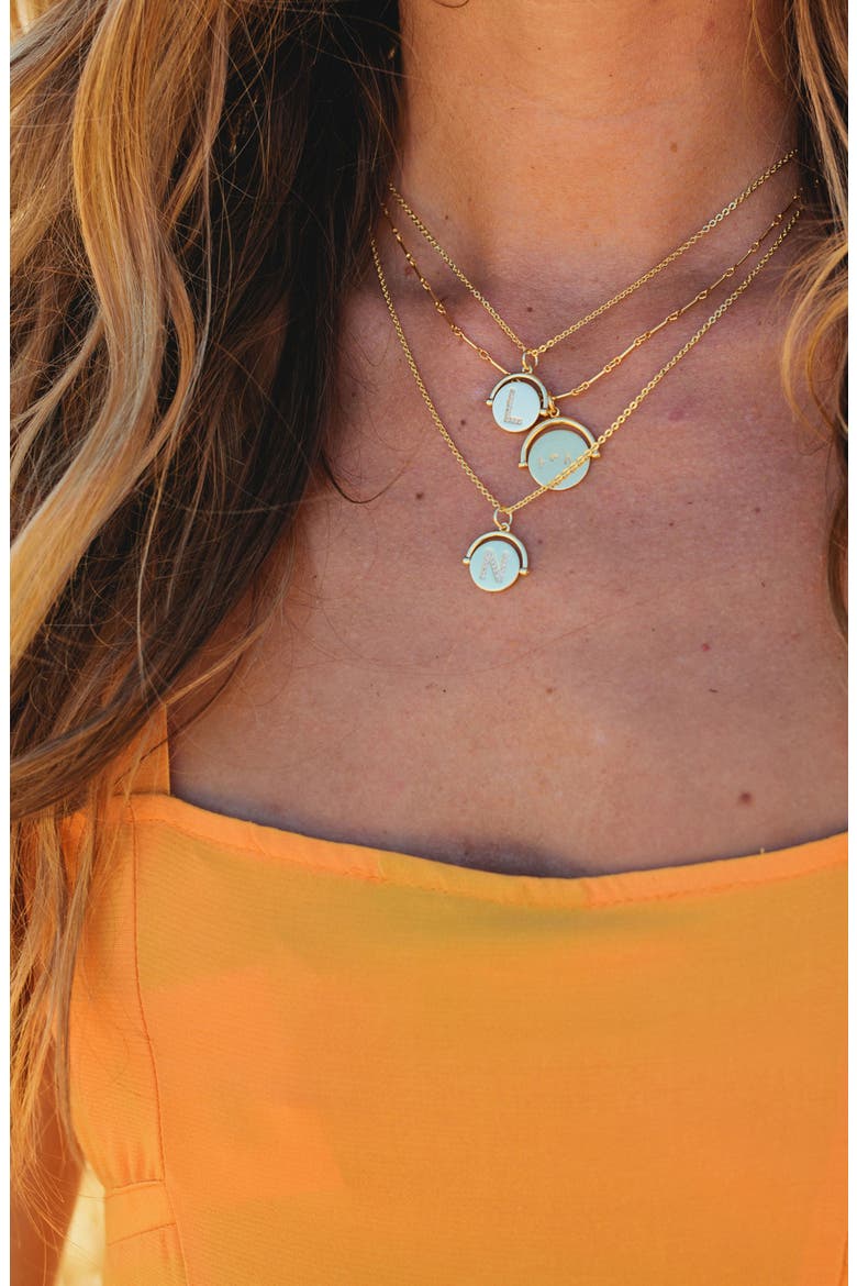 Love Letters Spinning Initial Necklace, Alternate, color, GOLD/ C