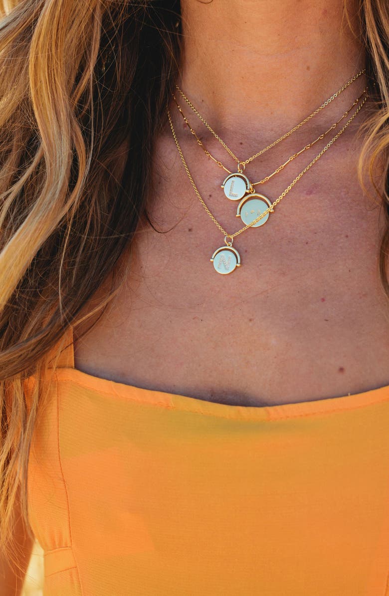 lulu dk Love Letters Spinning Initial Necklace, Alternate, color, 