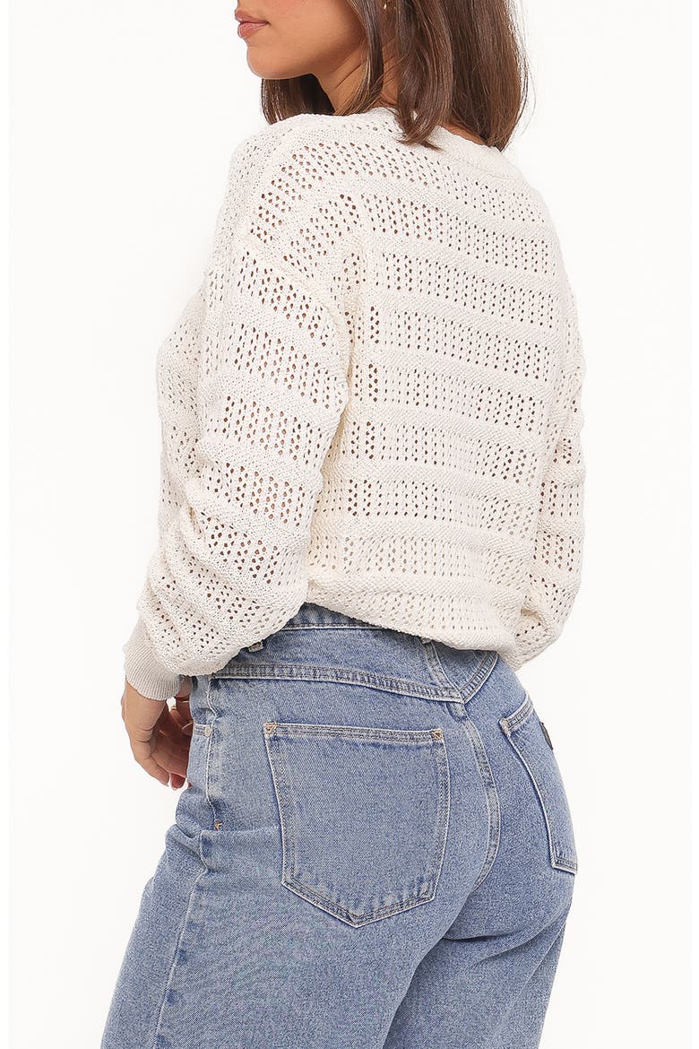 Flavia Open Stitch Sweater, Alternate, color, CREAM