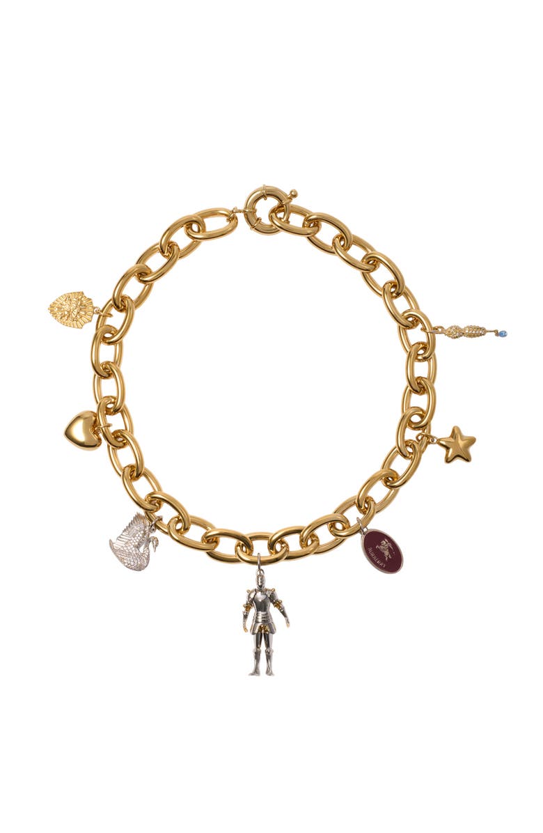 Burberry Charm Necklace, Main, color, Gold/Multicolour