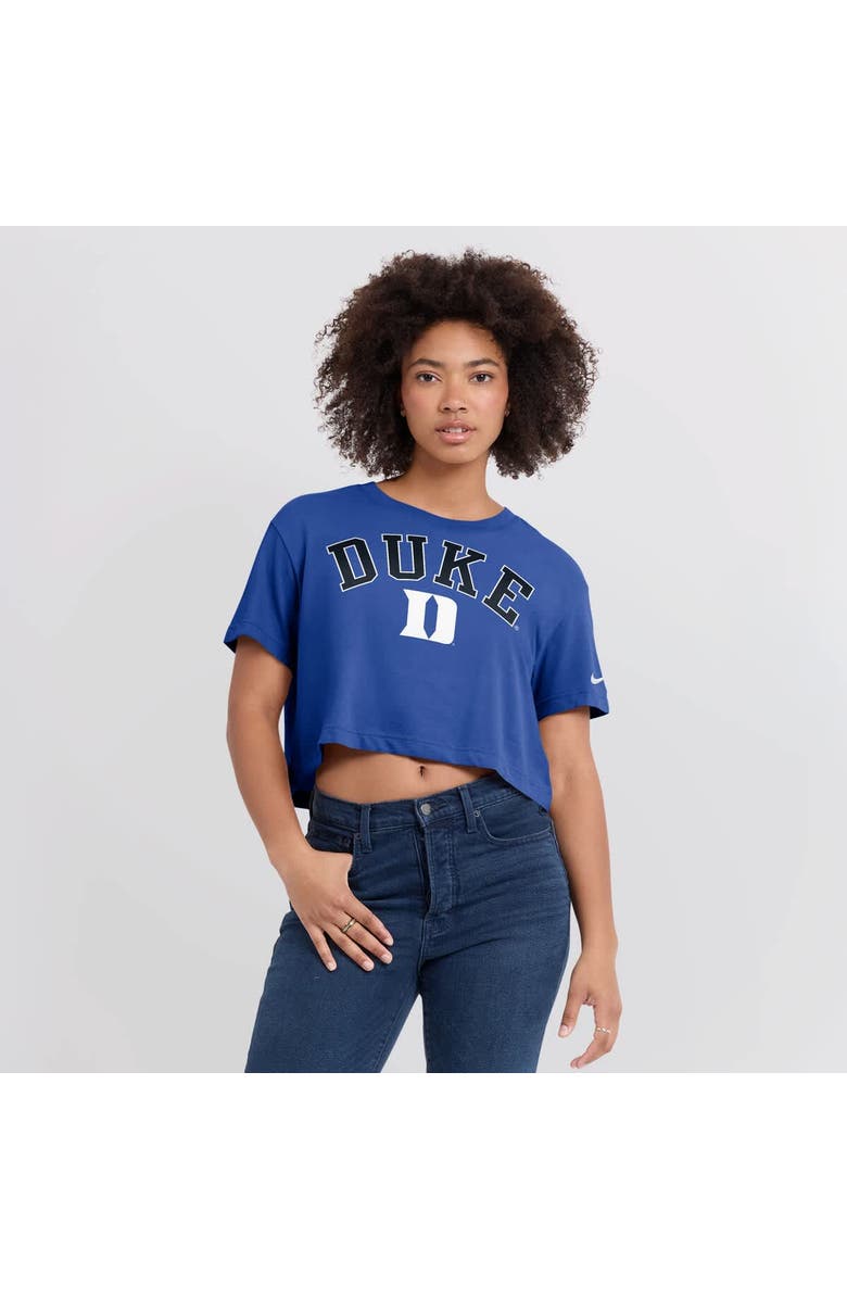 Nike Women's Nike Royal Duke Blue Devils Athletic Prep Arch Performance Cropped T-Shirt, Alternate, color, Royal