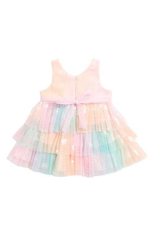 American Princess Sequin Tiered Dress In Sorbet