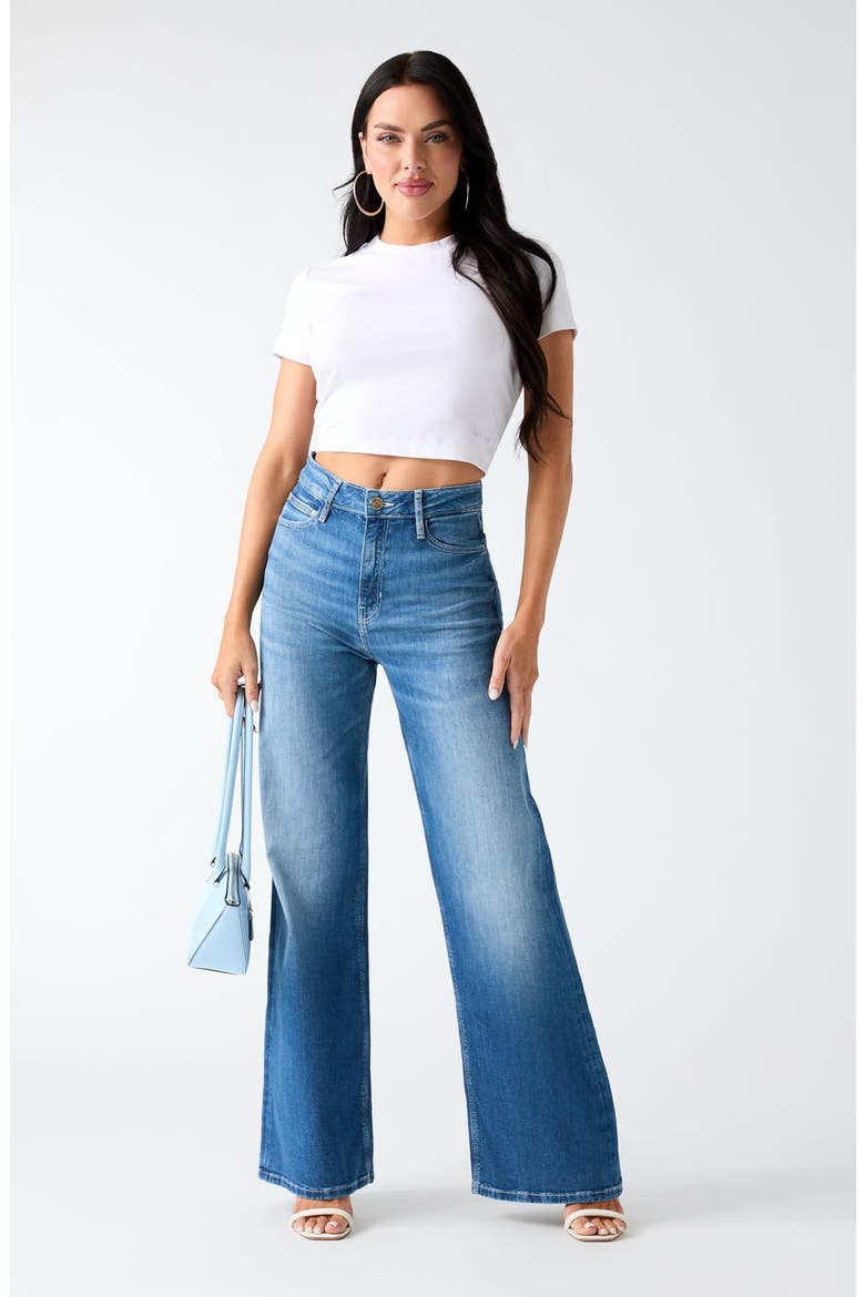 Bellflower Wide Leg Jeans, Alternate, color, RENY-TURQUOISE