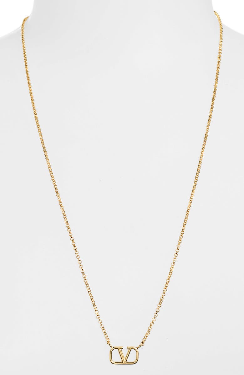 Valentino Garavani VLOGO Pendant Necklace, Alternate, color, 