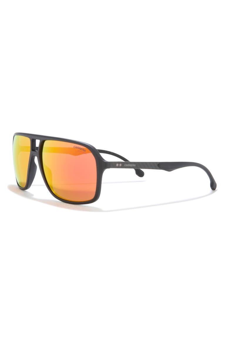 61mm Aviator Sunglasses, Alternate, color, MATTE BLACK