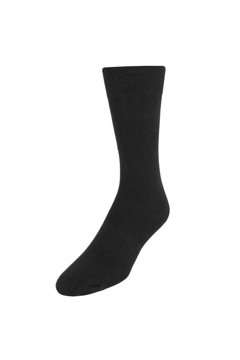 Sasha Solid Colored Mid-Calf Pima Cotton Socks, Main, color, Charcoal