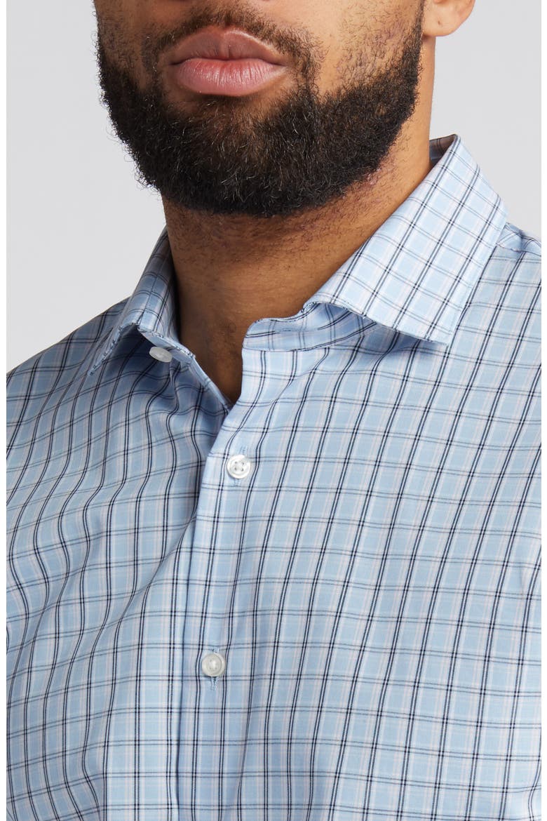 Trim Fit Check Easy Care Dress Shirt, Alternate, color, BLUE - PINK GABRIEL PLAID