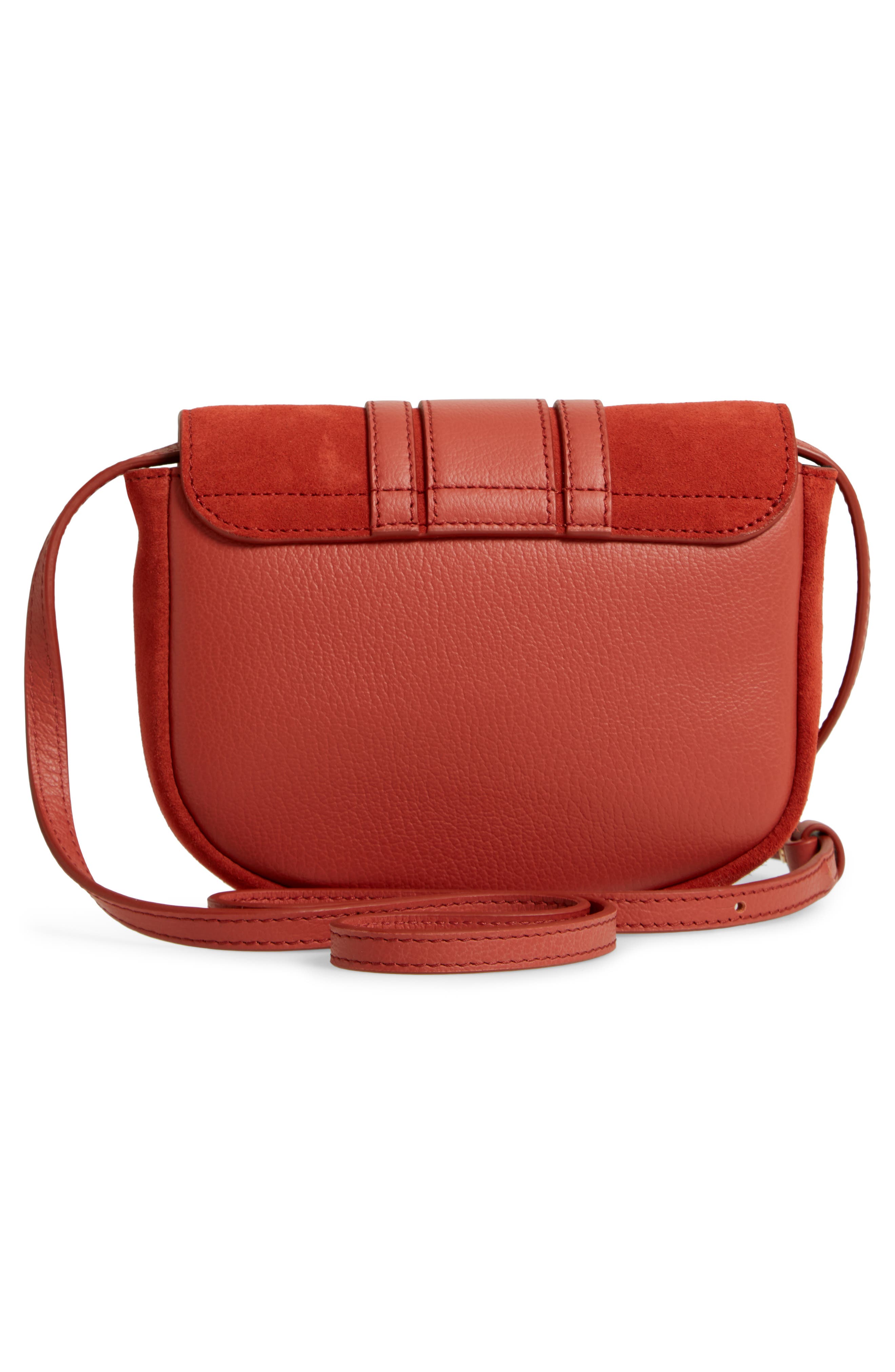 Mini Hana Leather Bag, Alternate, color, FADED RED