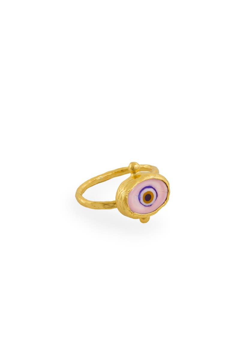 Alara Evil Eye Ring, Main, color, Pink